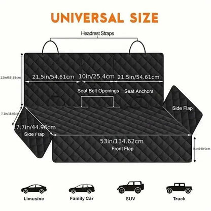 Car Dog Seat Cover for Back Seat Waterproof Auto Rear Pet Seat Protector Mat Nonslip Universal Safety Carrier for Outing Dogs Y251216