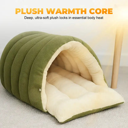 Heated Cat Bed Winter Warm Plush House with Removable Cover Waterproof Scratch Resistant for Cats Small Dogs Comfort Pet Warmth